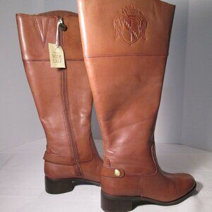 Franco Sarto Chipper Wide Calf Leather Riding Boots Sz 6M